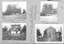 SA0224 - Trees and dwellings of the Watervliet, NY community; four small photos are glued onto a single sheet. Photo is connected to the West Family. Identified on the back., Winterthur Shaker Photograph and Post Card Collection 1851 to 1921c